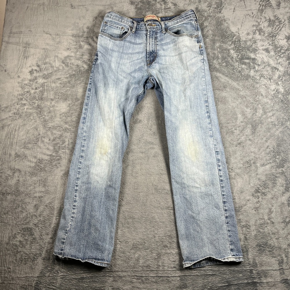Wrangler Jeans Mens 32x30 Blue Denim Cotton Relaxed Fit Bootcut Leg Mid Rise